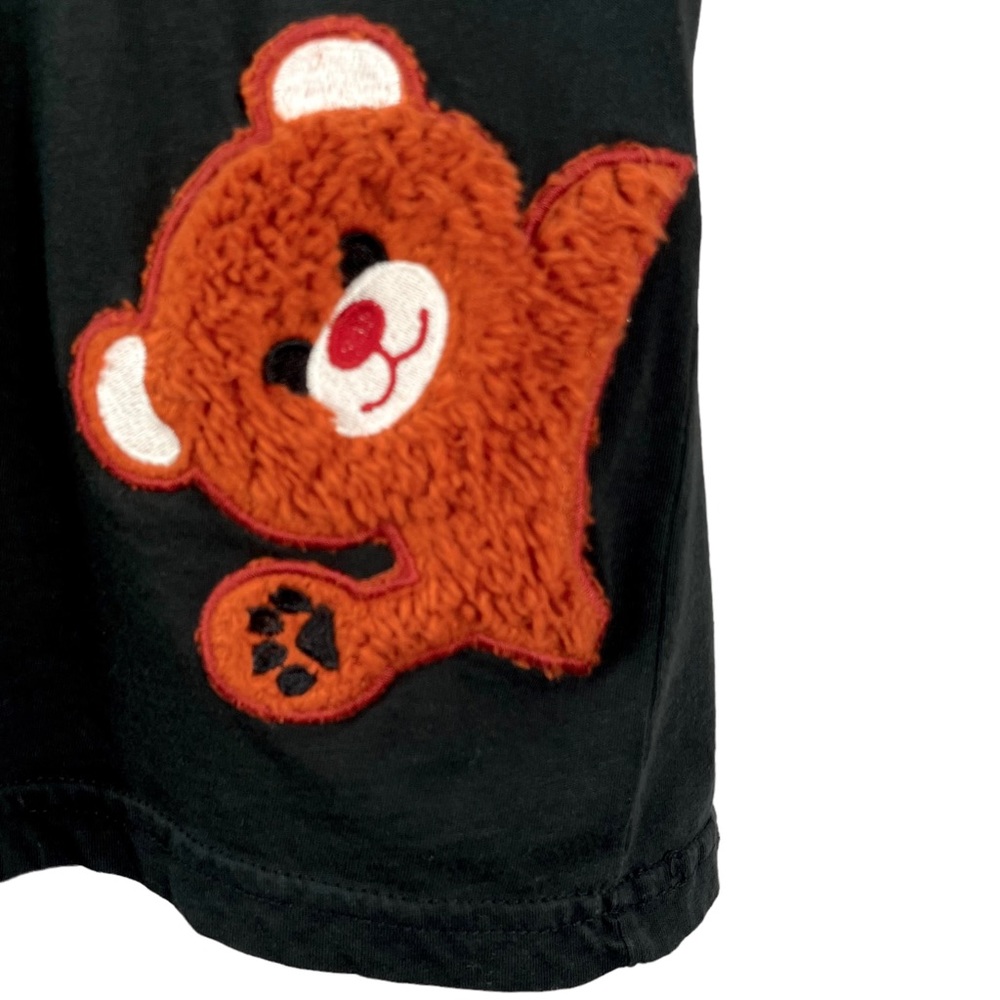 Blow Up Fashion Teddy Bear Patch Tee Men’s Large Black Crewneck 100% Cotton - Picture 4 of 8